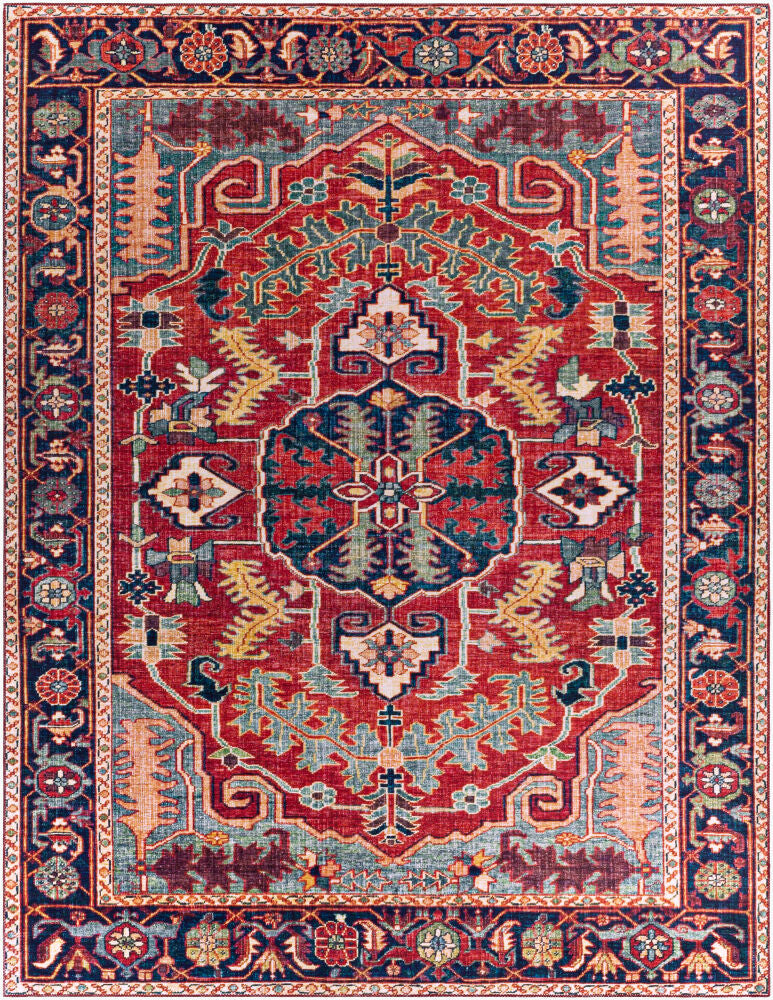 Iris Machine Woven Rug — Burgandy/Burnt Orange