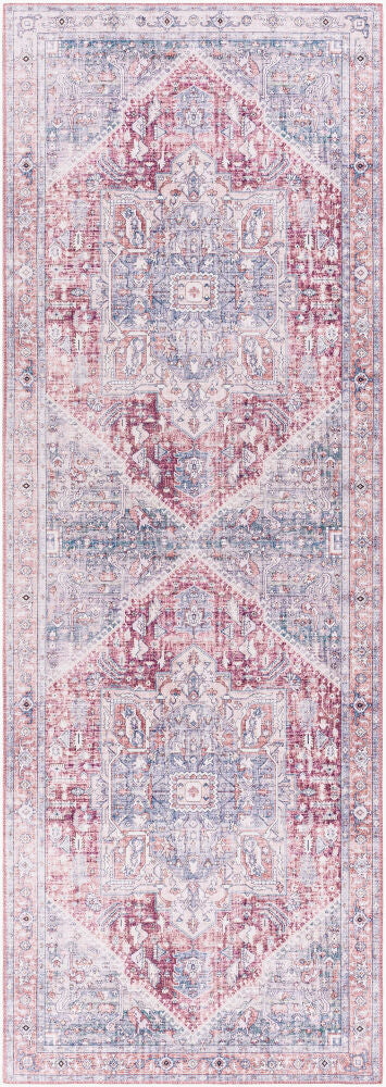 Iris Machine Woven Rug — Charcoal/Dusty Pink