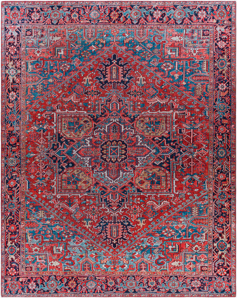 Iris Machine Woven Rug — Cream/Dark Blue
