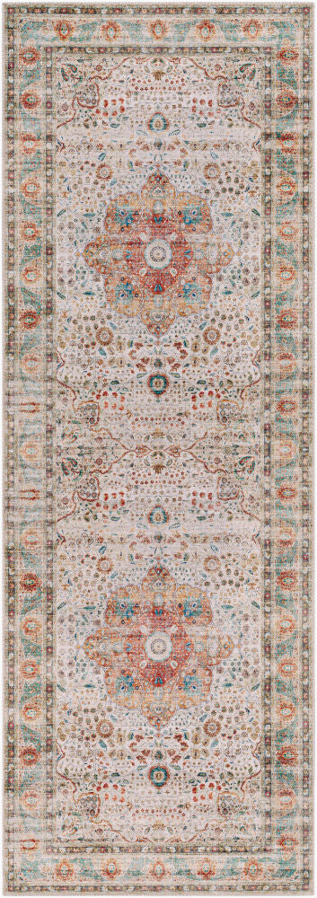 Iris Machine Woven Rug — Burnt Orange/Light Beige