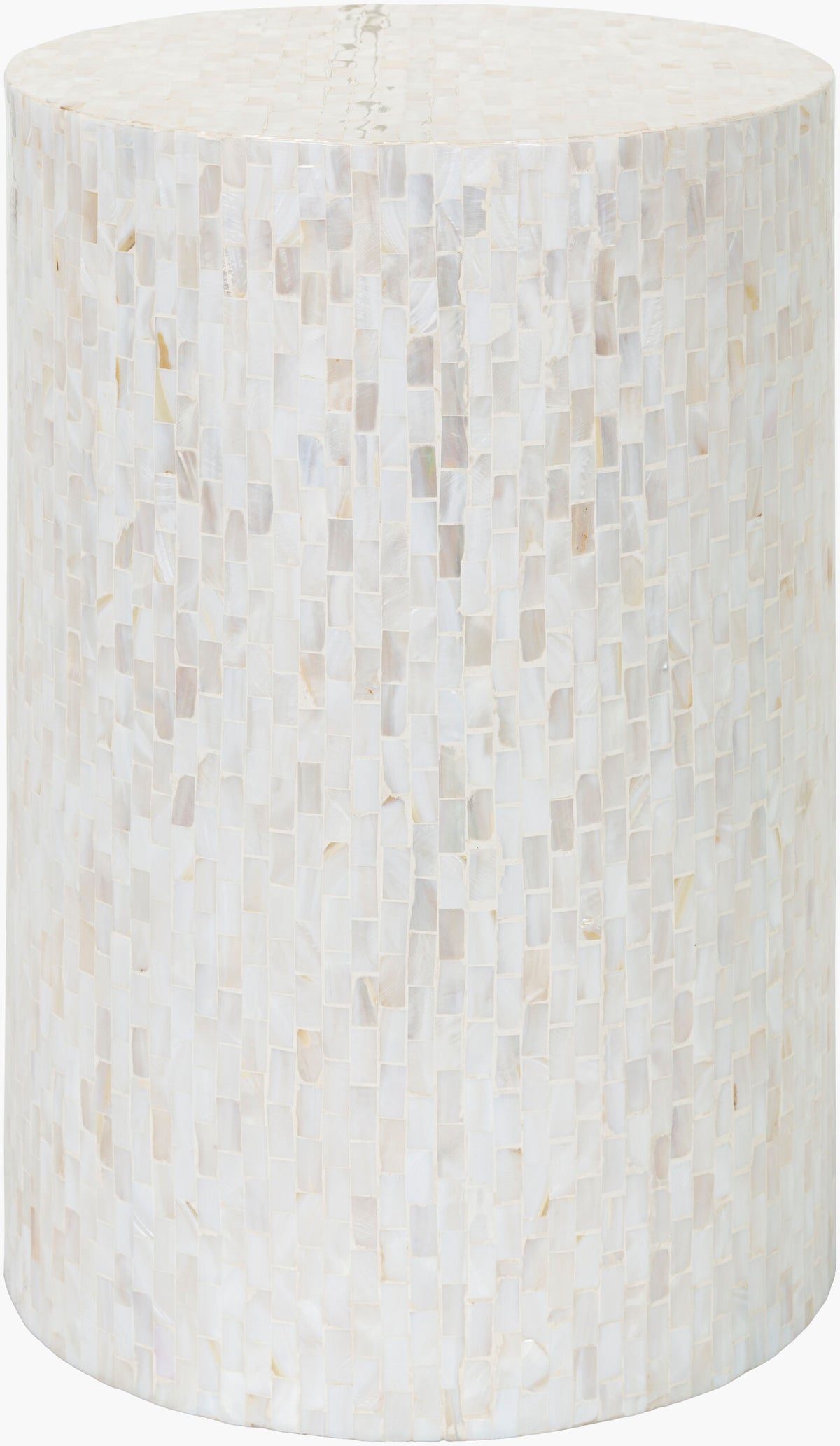 Iridescent End Table — Ivory,Gray