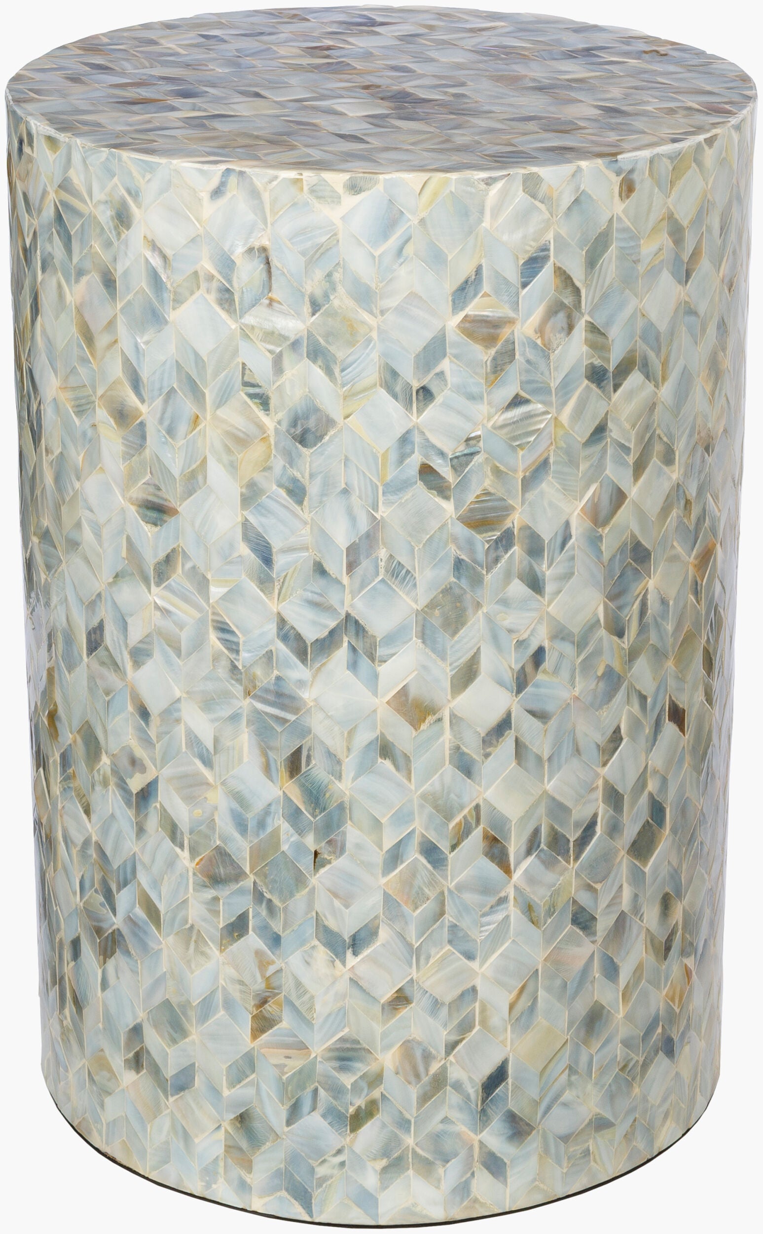 Iridescent End Table — Tan,Ivory,Gray,Denim,Ice Blue