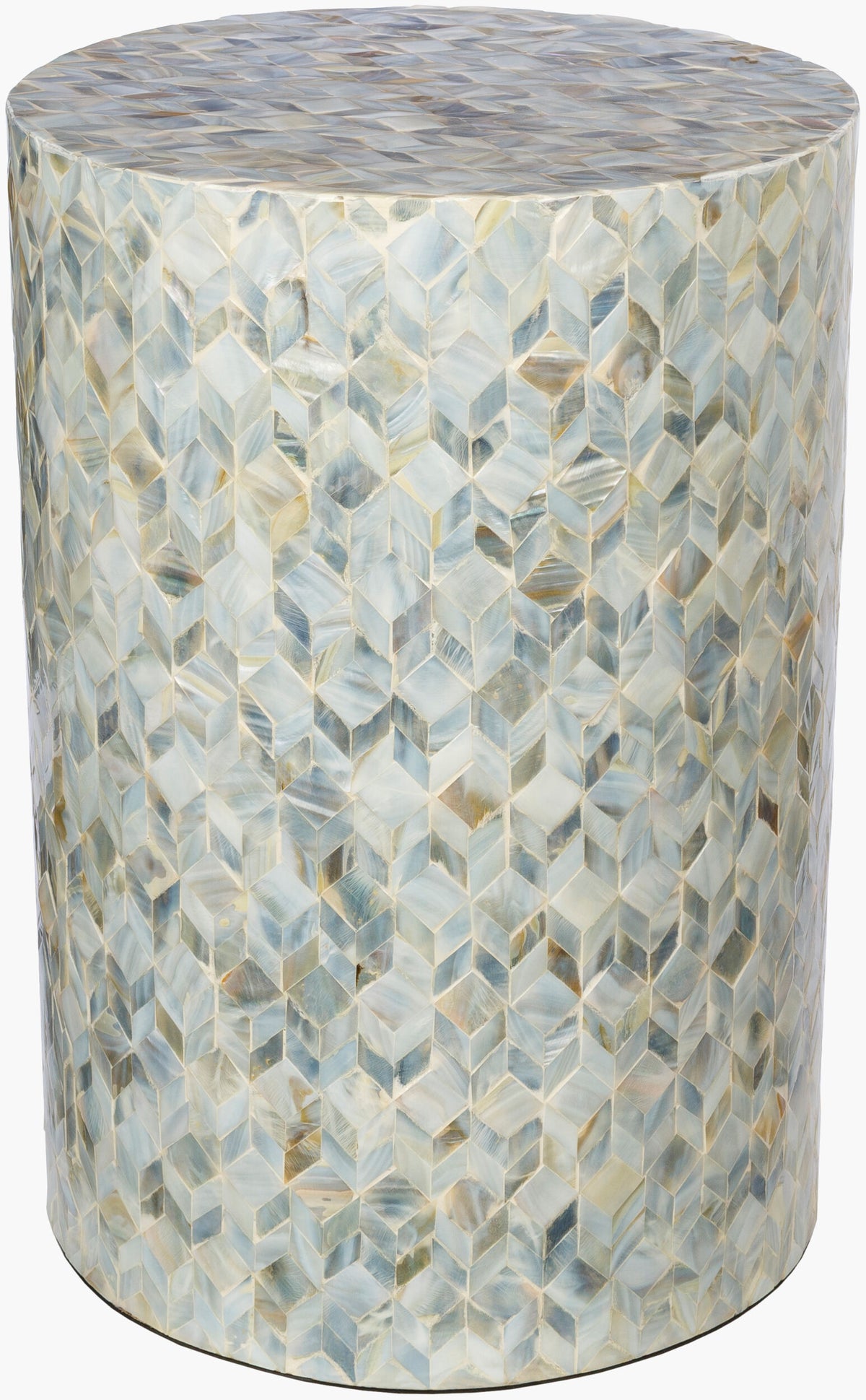 Iridescent End Table — Tan,Ivory,Gray,Denim,Ice Blue
