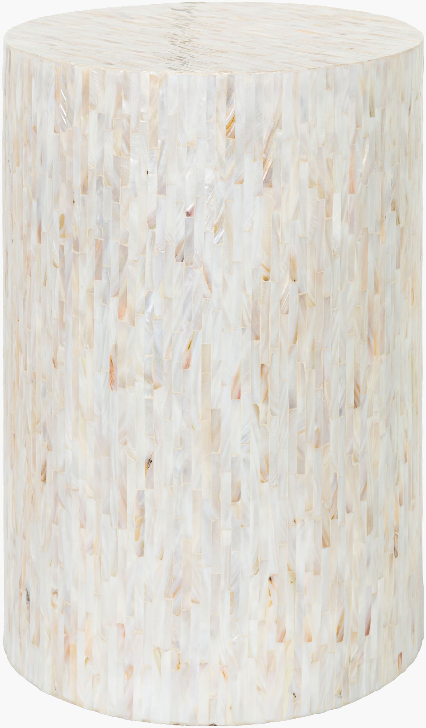 Iridescent End Table — Tan,Ivory