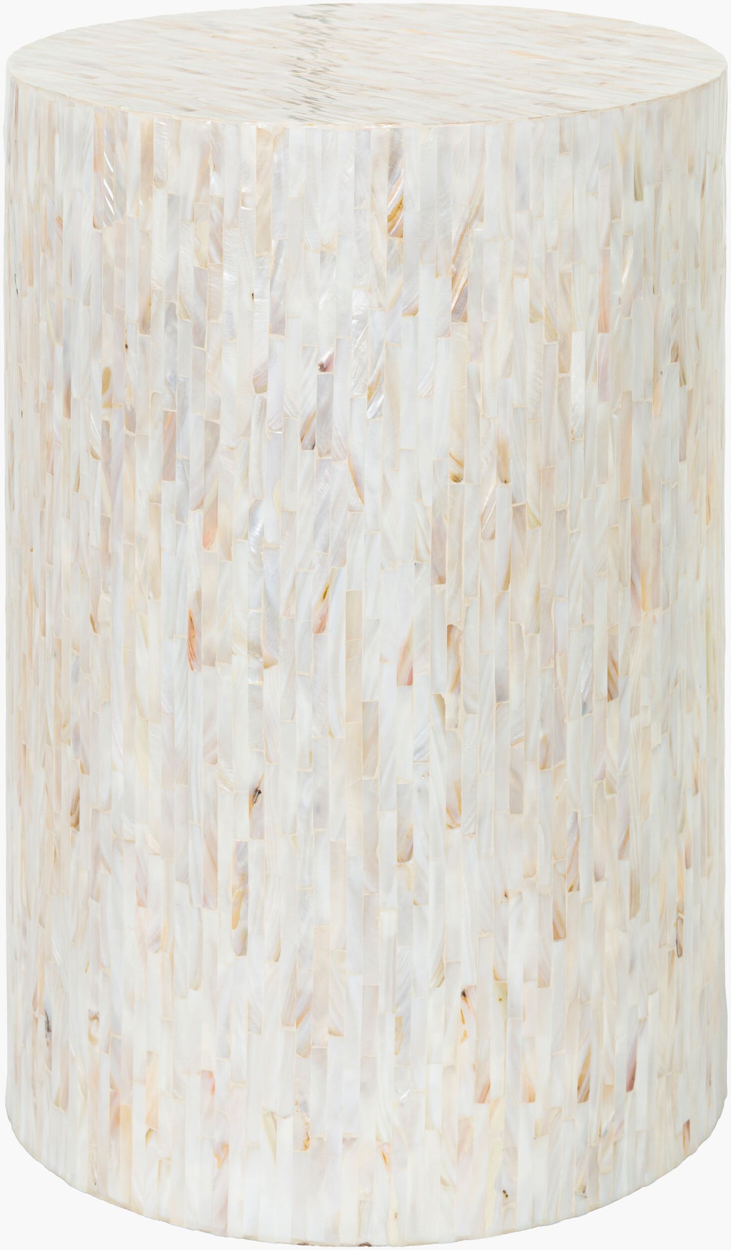 Iridescent End Table — Tan,Ivory