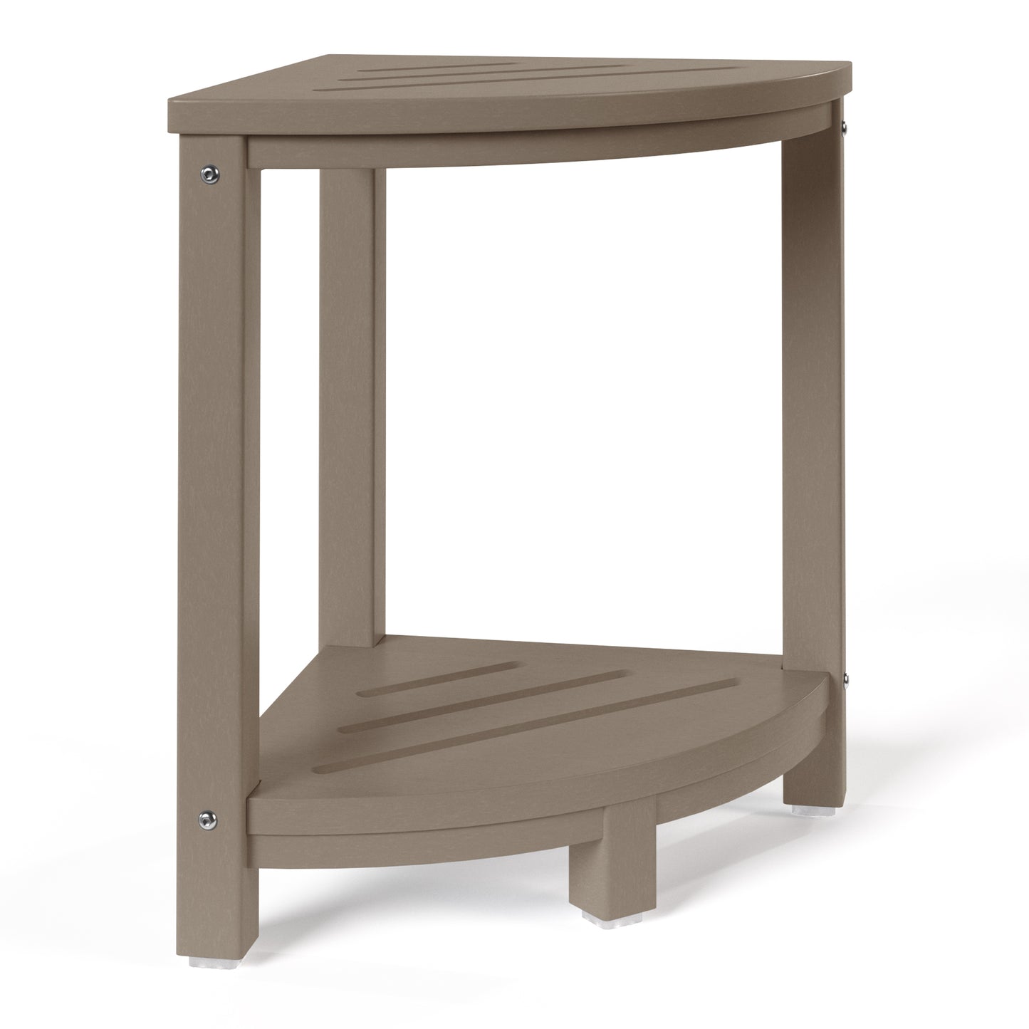 Cascade Bathroom Corner Bench/Table Weathered Wood Seahawk Designs Shower Benches