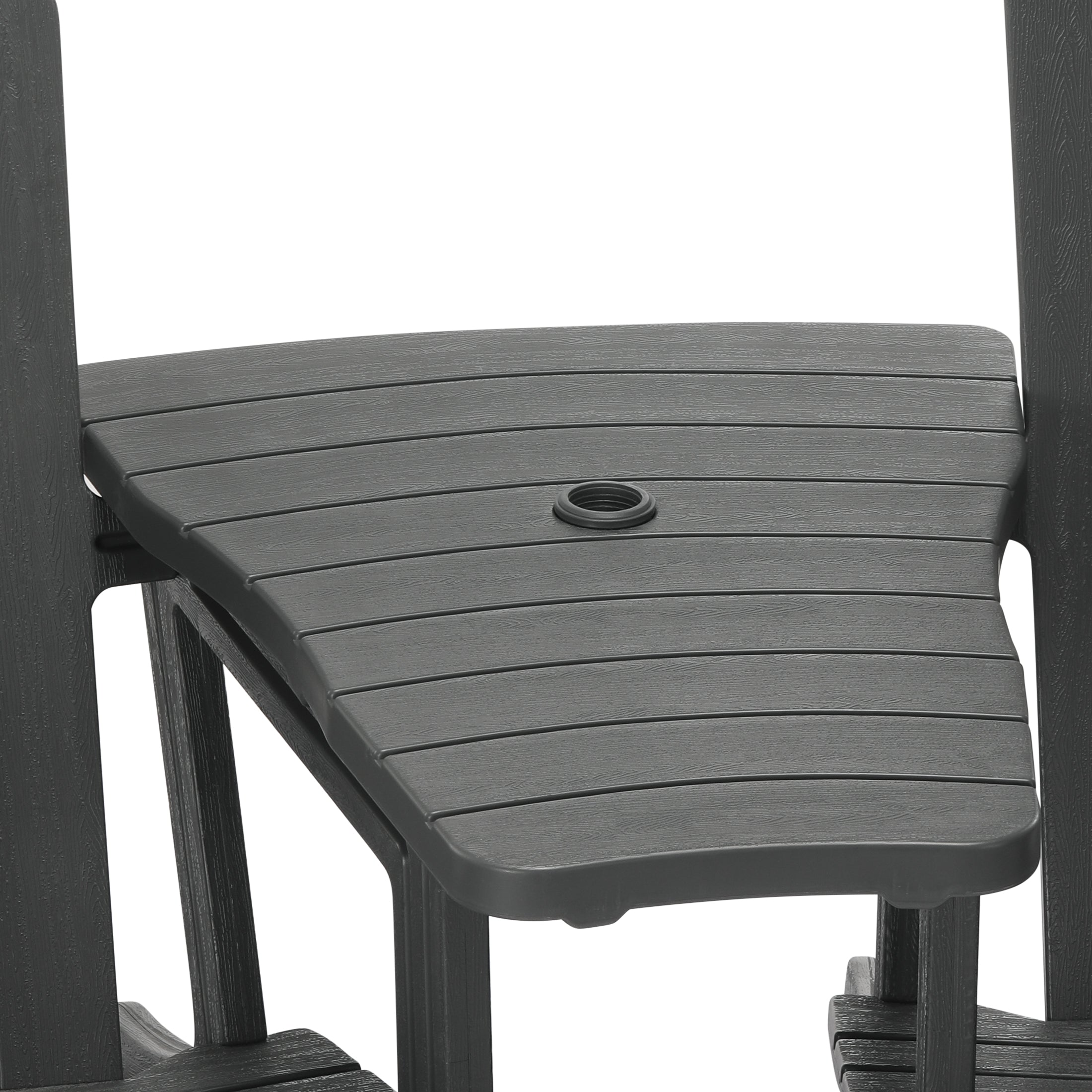 Set of Snap'n Lock Adirondack Chairs with Connecting Wedge Table (No Tools or Hardware) Seahawk Designs Adirondack Chairs