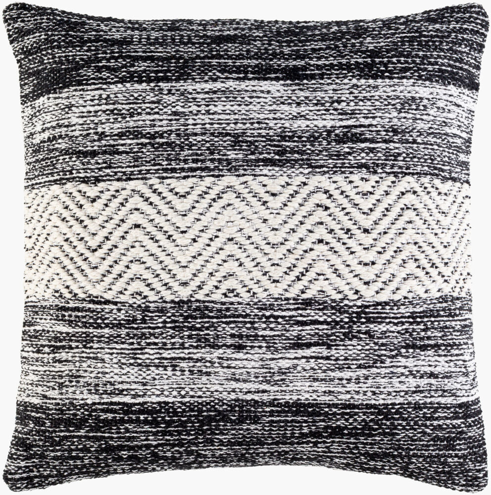 Levi Accent Pillow — Black/Cream