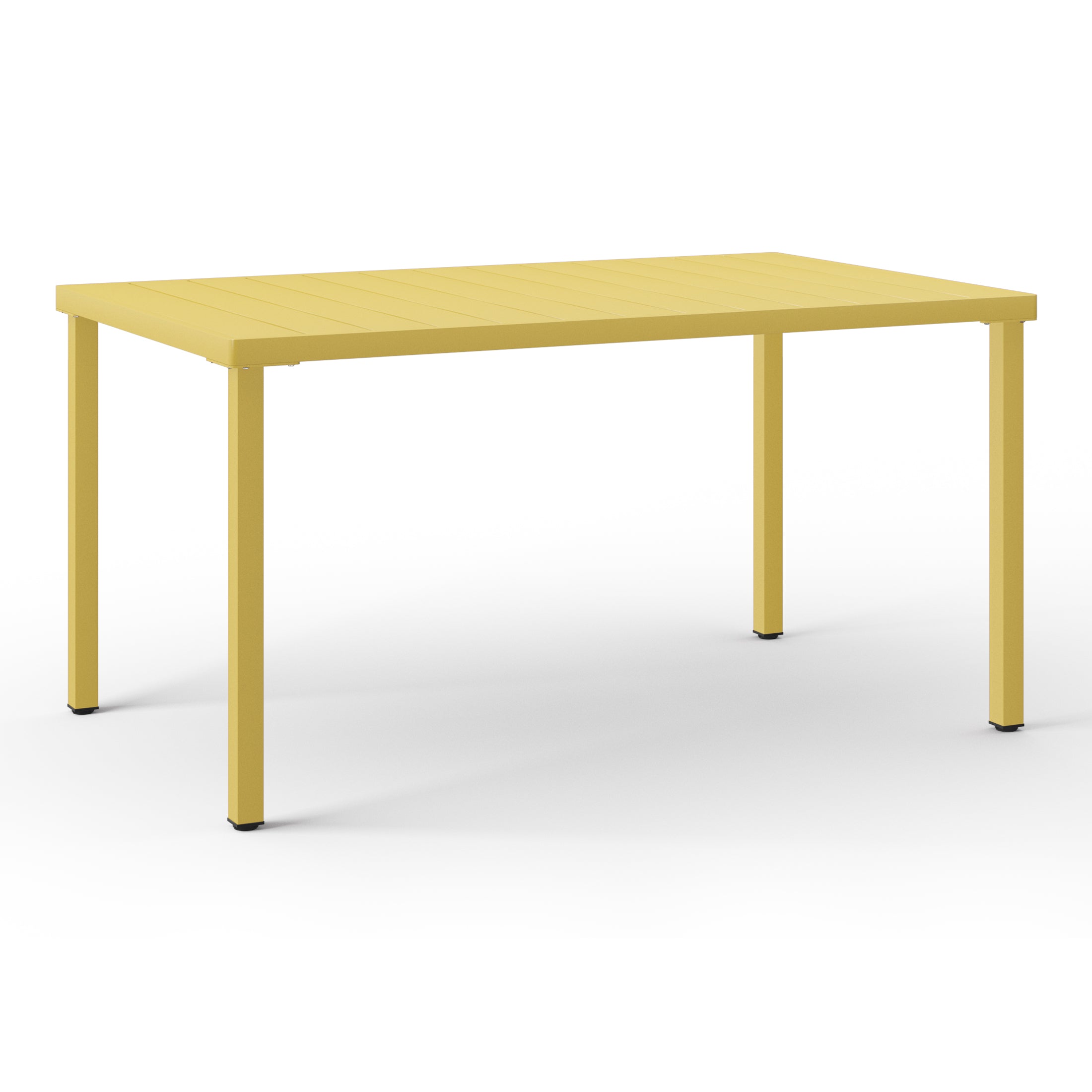 Polyform 59" x 35.4" Steel Rectangular Dining Table Yellow Seahawk Designs Patio Dining Tables