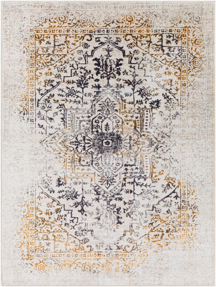 Jefferson Machine Woven Rug — Beige/Black