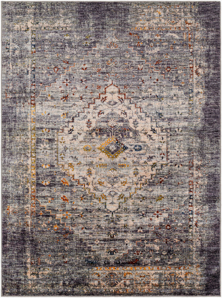 Jefferson Machine Woven Rug — Blush/Dark Purple