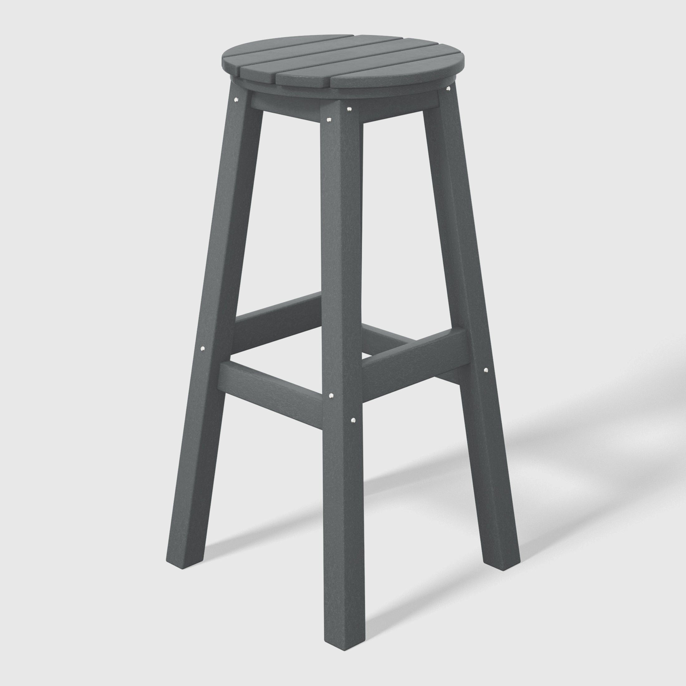 Stockholm All-Weather Outdoor Round Bar Stool (29" Height) Gray Seahawk Designs Patio Bar & Counter Stools