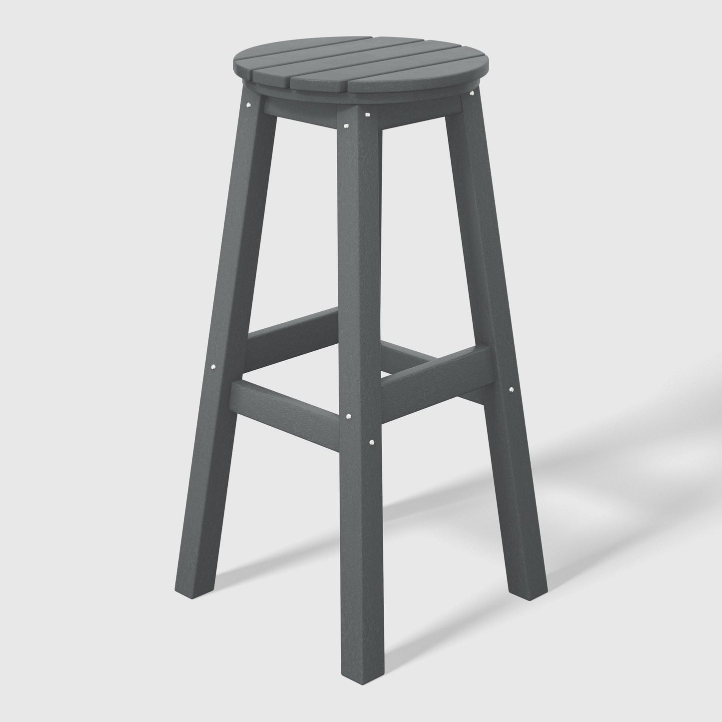 Stockholm All-Weather Outdoor Round Bar Stool (29" Height) Gray Seahawk Designs Patio Bar & Counter Stools