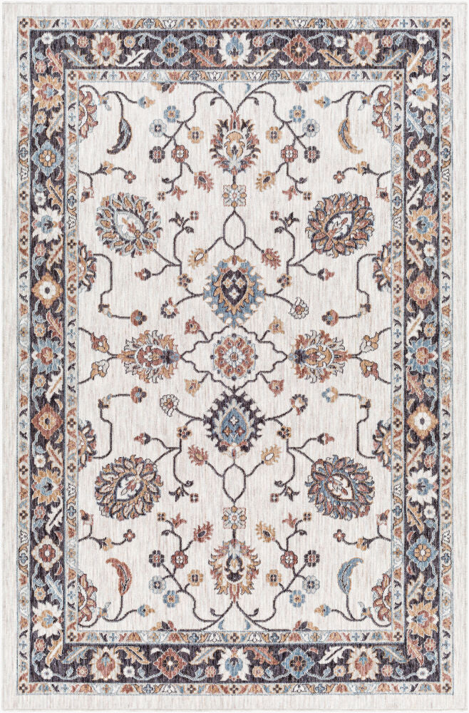 Juliet Machine Woven Rug — Black/Charcoal