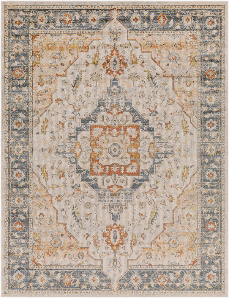 Jamila Machine Woven Rug — Aqua/Beige