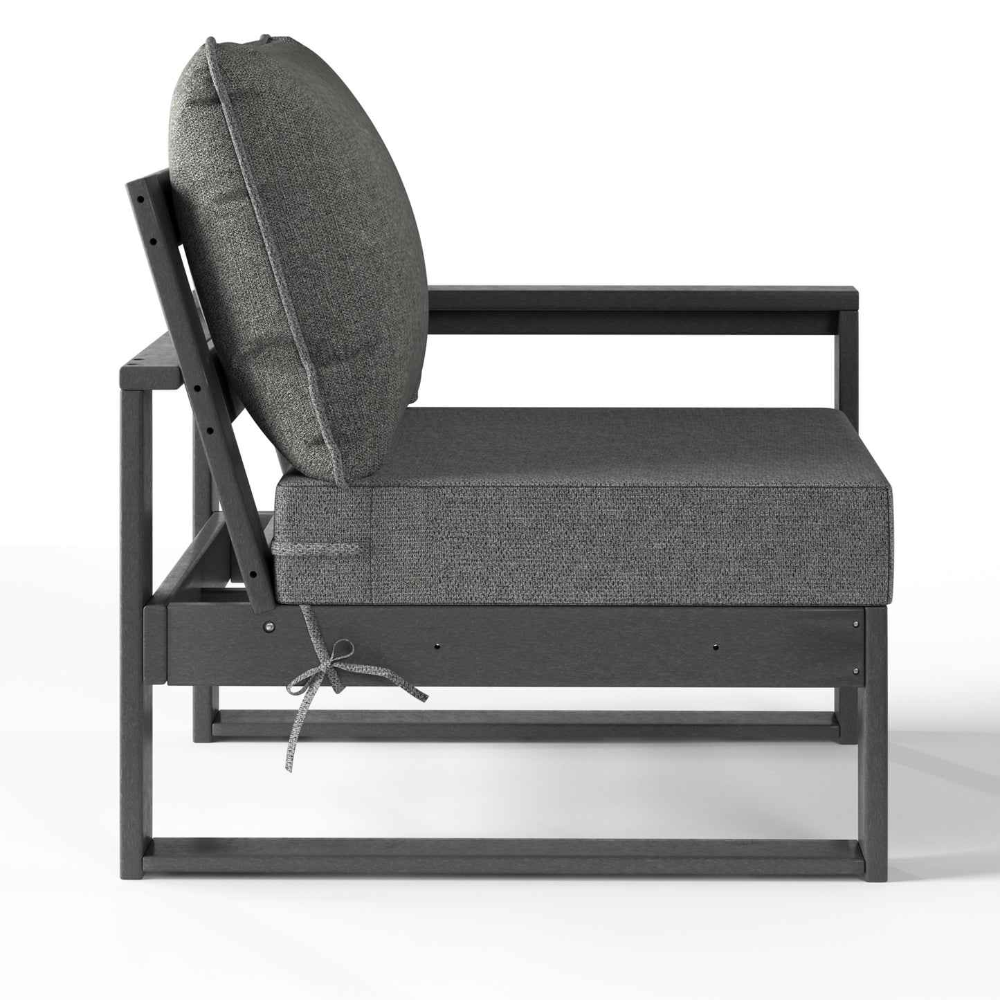 Signature All-Weather Outdoor Modular Patio Deep Seating Right Arm Chair (Right Arm Sectional Seat) Gray Gray Seahawk Designs Patio Chairs