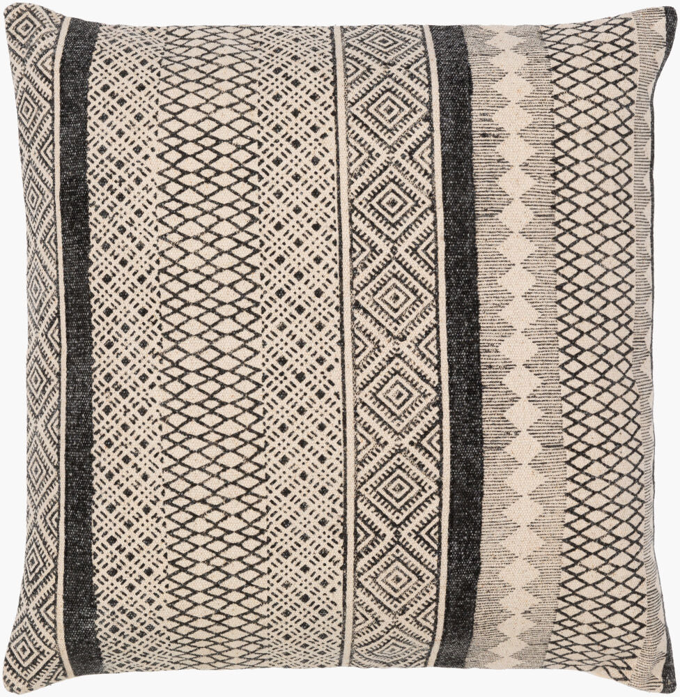 Janya Accent Pillow — Black/Light Beige