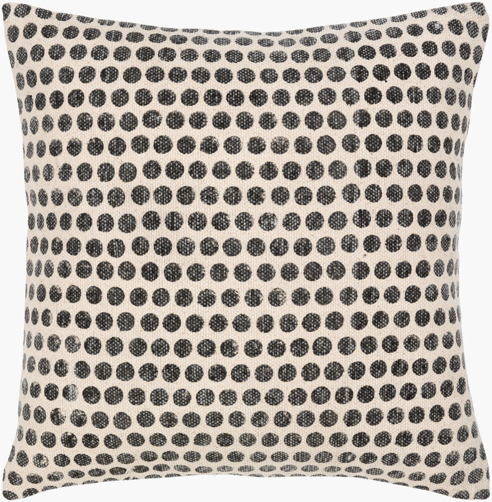 Janya Accent Pillow — Black/Light Beige