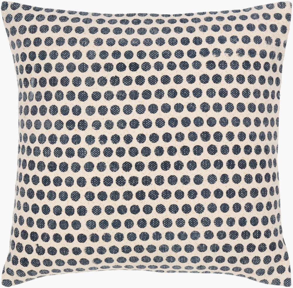 Janya Accent Pillow — Dark Blue/Light Beige