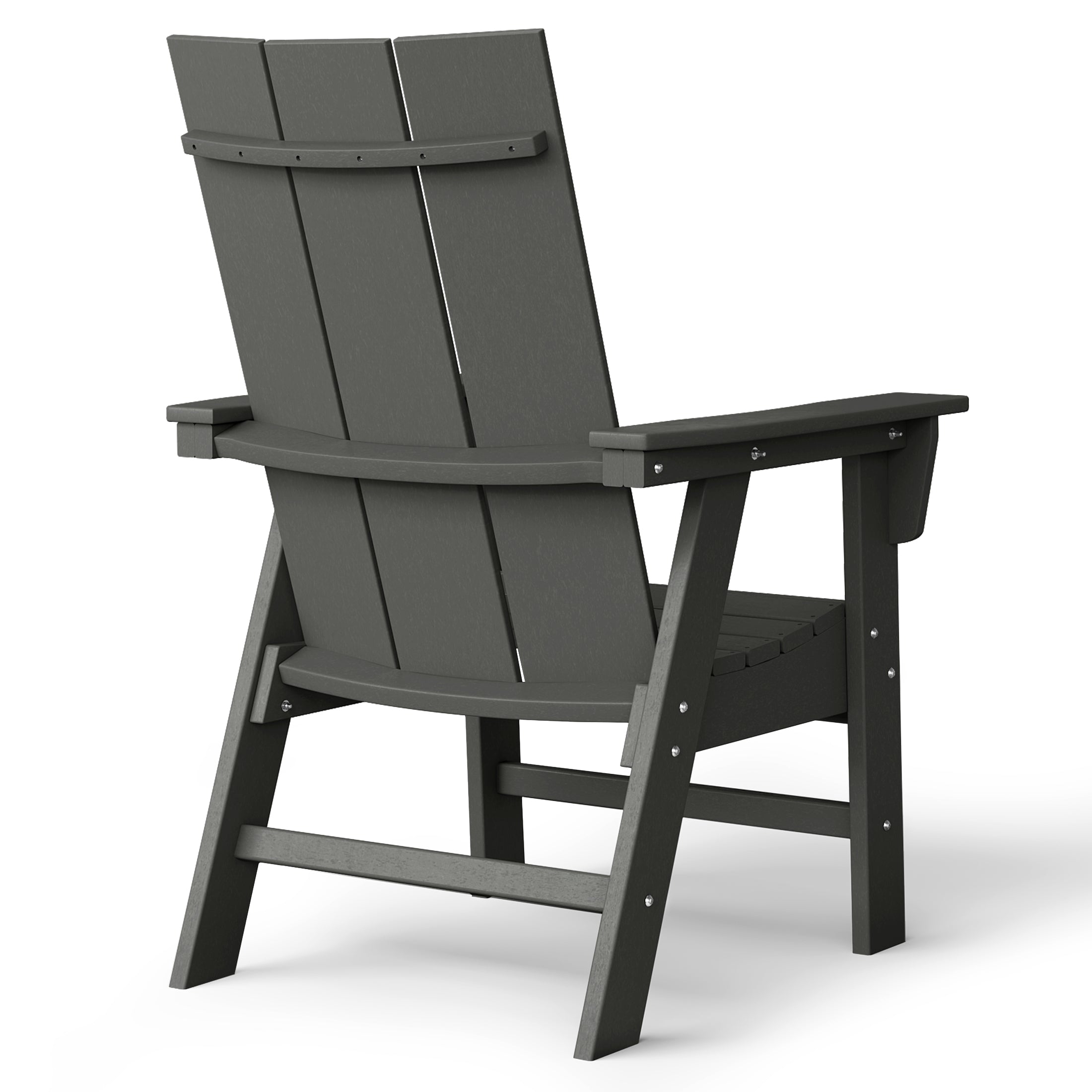 Malibu Modern All-Weather Outdoor Contoured Adirondack Dining Chair Gray Seahawk Designs Patio Dining Chairs