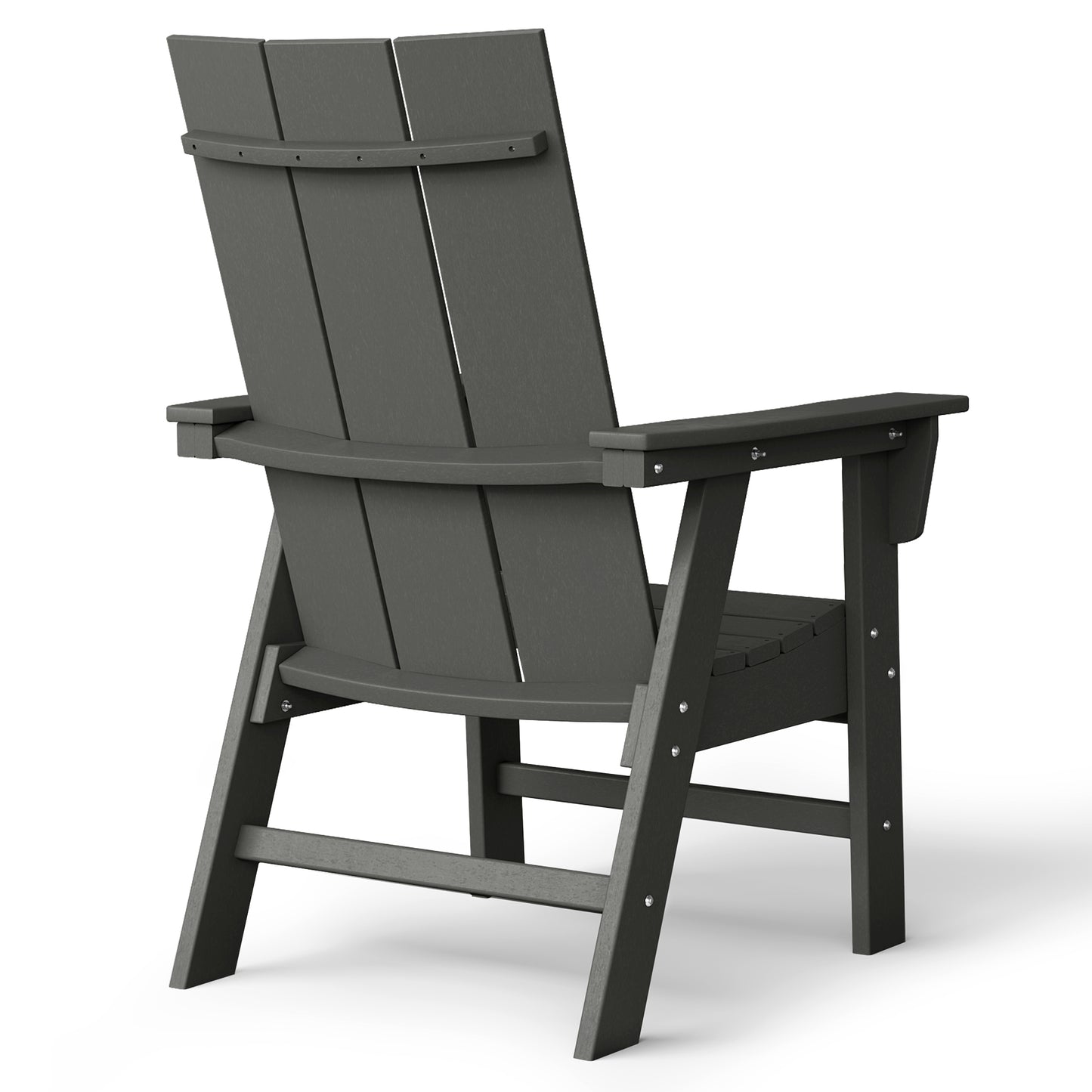 Malibu Modern All-Weather Outdoor Contoured Adirondack Dining Chair Gray Seahawk Designs Patio Dining Chairs