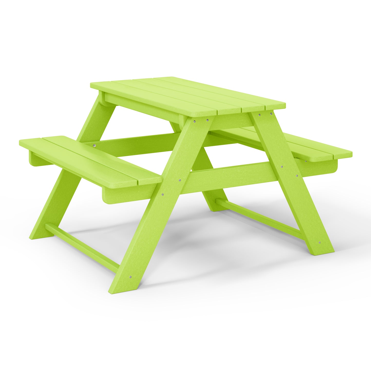 Tiny Terraces Kids' All-Weather Outdoor Picnic Table Lime Seahawk Designs Kids Picnic Tables