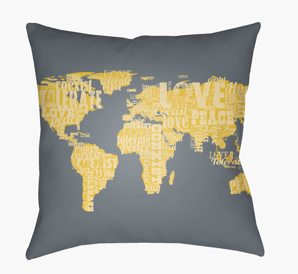 Jetset Accent Pillow — Charcoal/Yellow