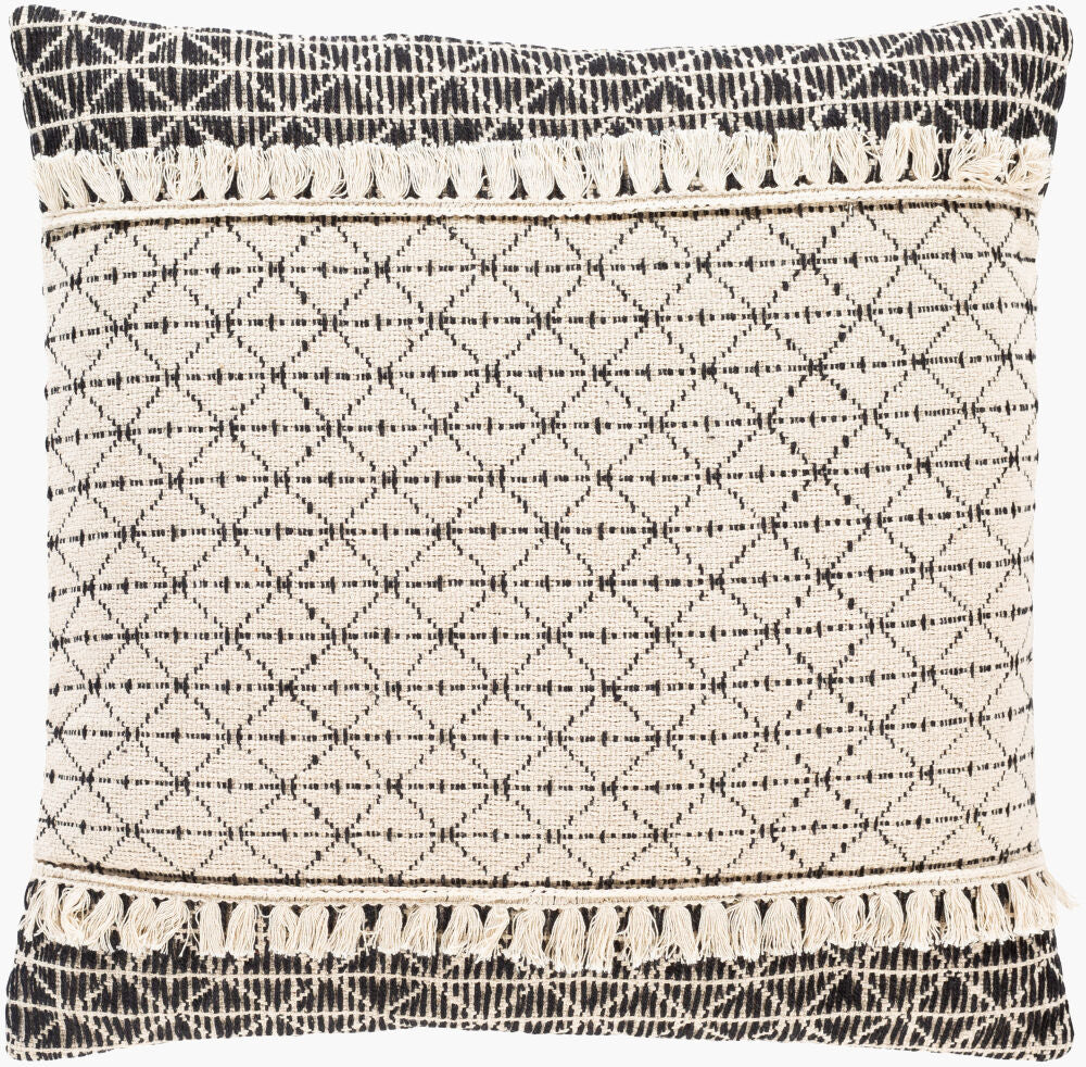 Justine Accent Pillow — Beige/Black
