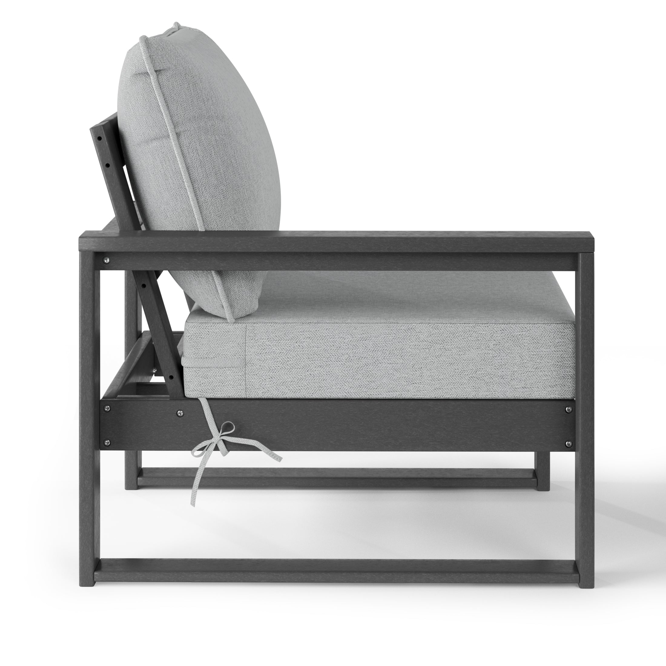 Signature All-Weather Outdoor Modular Patio Deep Seating Left Arm Chair (Left Arm Sectional Seat) Gray Light Gray Seahawk Designs Patio Chairs