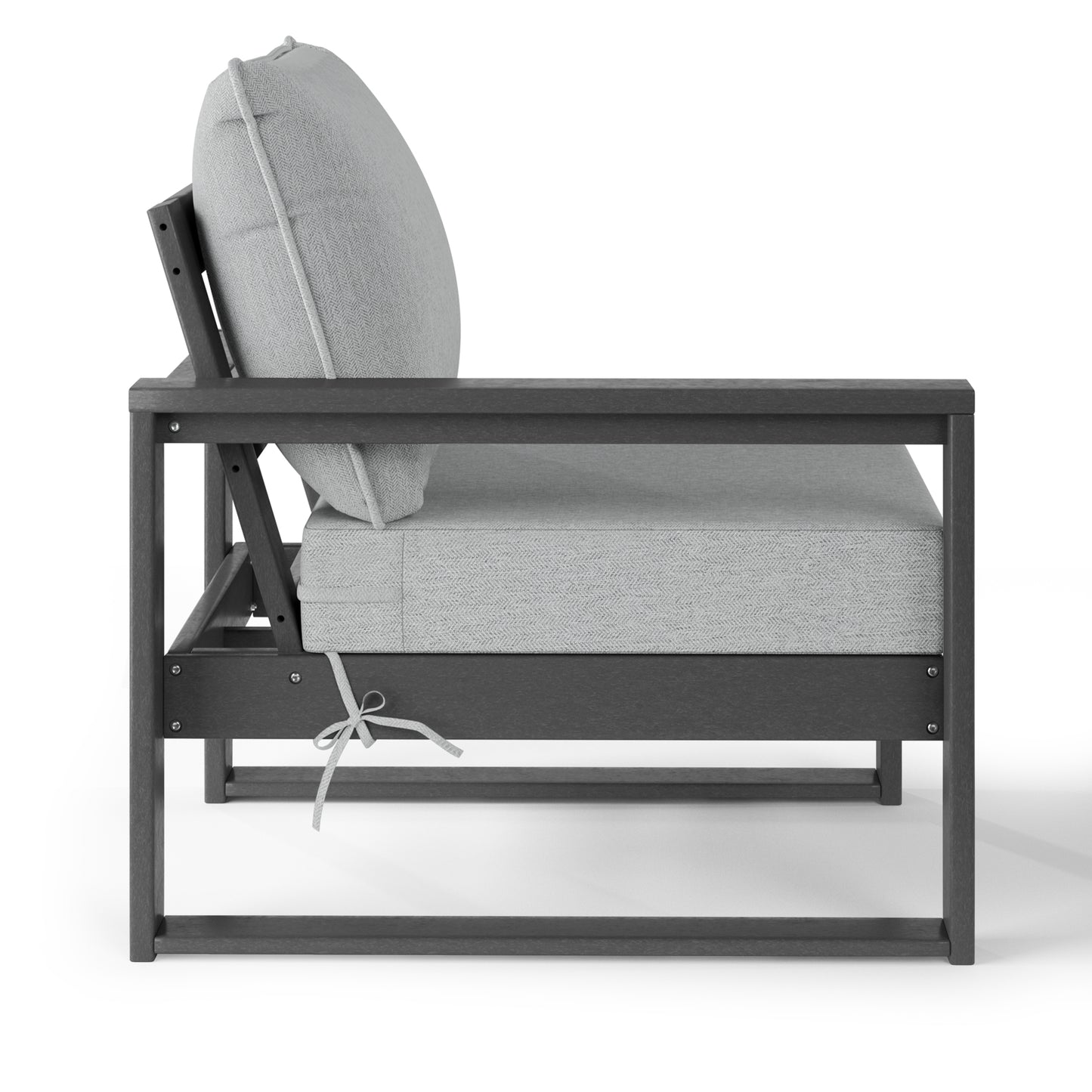 Signature All-Weather Outdoor Modular Patio Deep Seating Left Arm Chair (Left Arm Sectional Seat) Gray Light Gray Seahawk Designs Patio Chairs