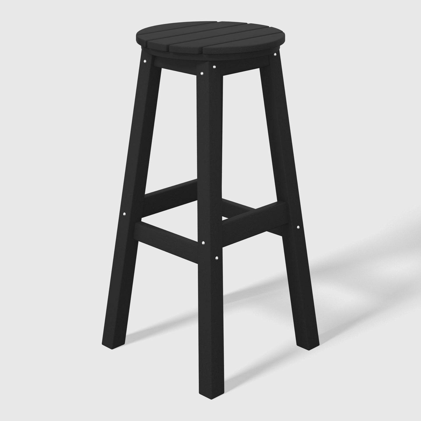 Stockholm All-Weather Outdoor Round Bar Stool (29" Height) Black Seahawk Designs Patio Bar & Counter Stools