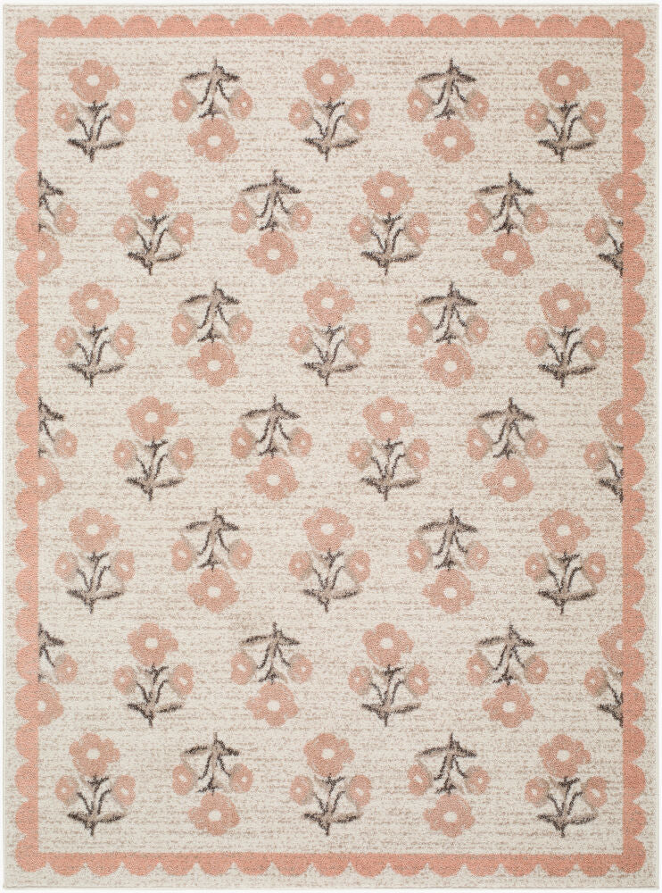 Louise Machine Woven Rug — Black/Dusty Pink