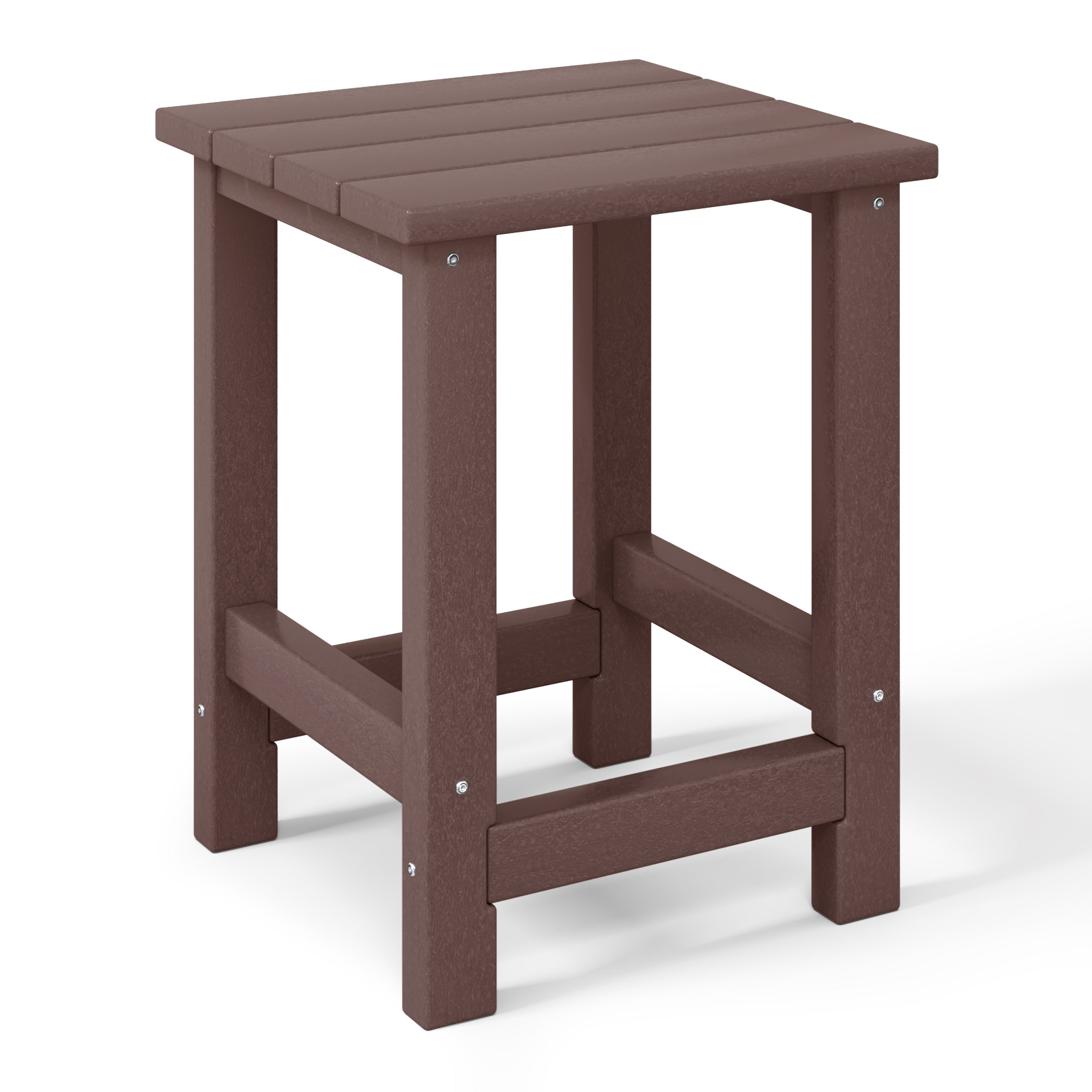 Tiny Terraces Kids' All-Weather Outdoor Side Table (12" Top) Dark Brown Seahawk Designs Kids Patio Side Tables