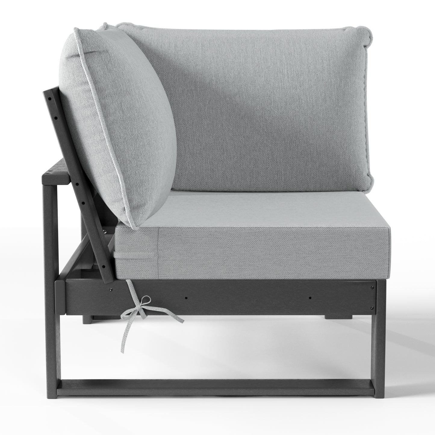 Signature All-Weather Outdoor Modular Patio Deep Seating Corner Chair (Corner Sectional Seat) Gray Light Gray Seahawk Designs Patio Chairs
