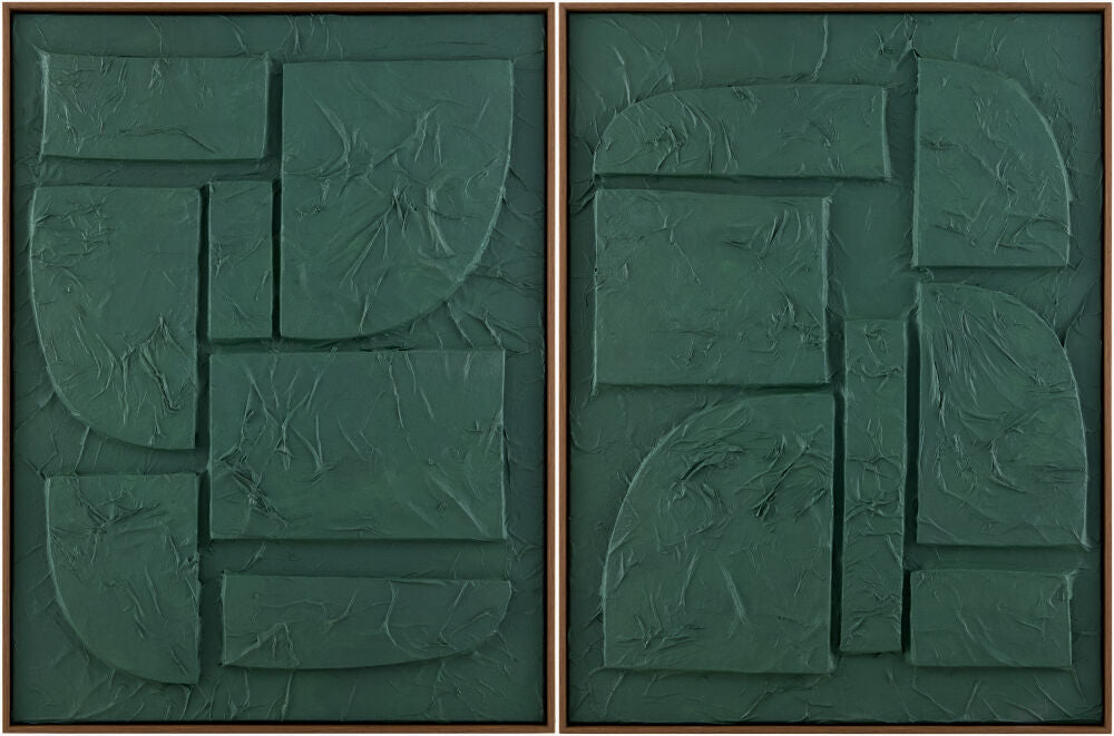 Kako Framed Art — Brown/Dark Green
