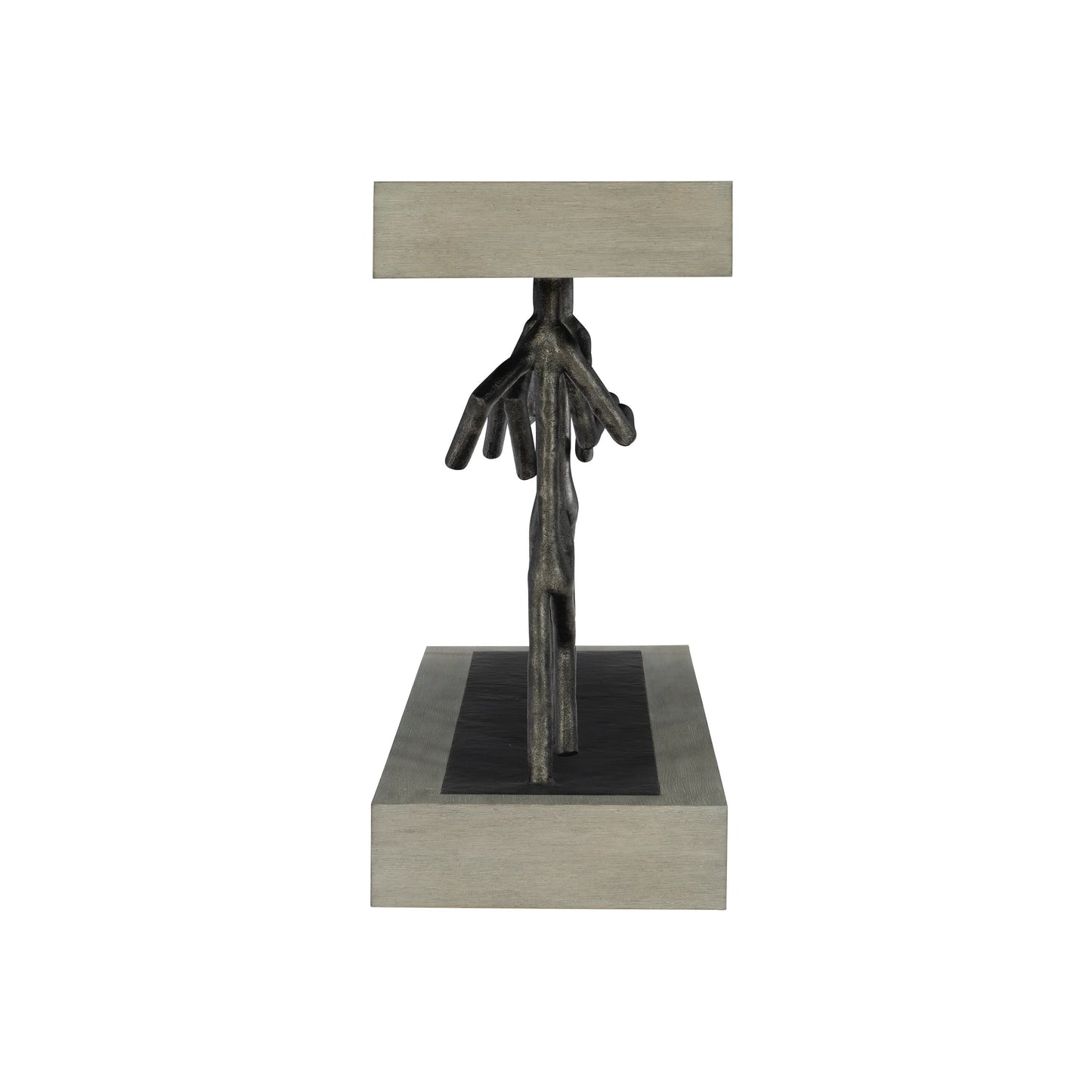 Bernhardt Theo Console Table — Cast Iron Figures, Cerused Oak Bernhardt Console Table