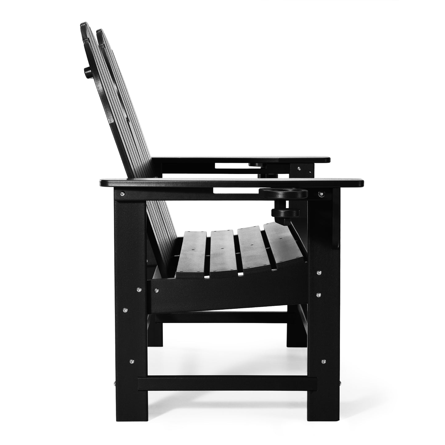 Magnolia Adirondack 49" Bench Black Seahawk Designs Patio Benches