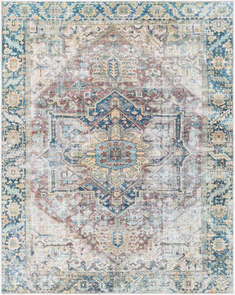 Kemer Machine Woven Rug — Brown/Grass Green