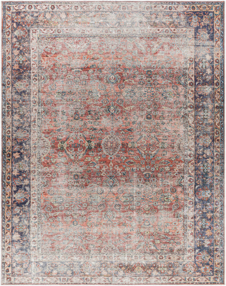 Kemer Machine Woven Rug — Dark Blue/Red