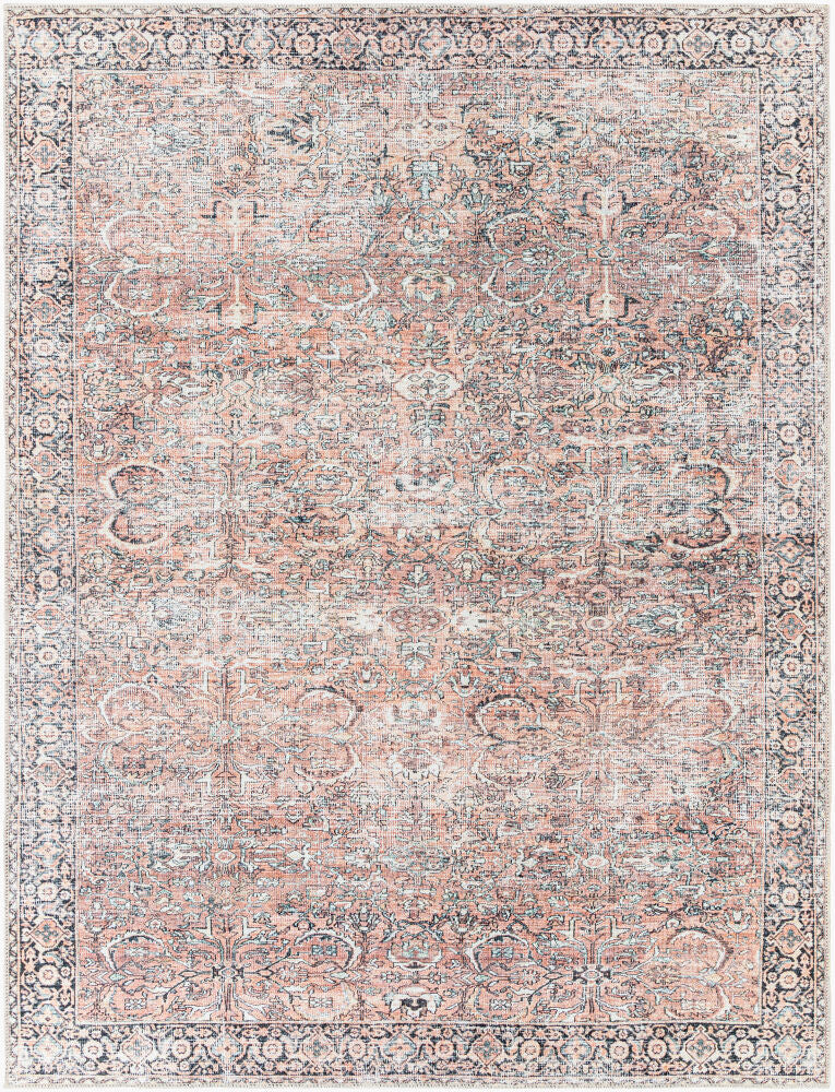 Kemer Machine Woven Rug — Bright Yellow/Dusty Pink