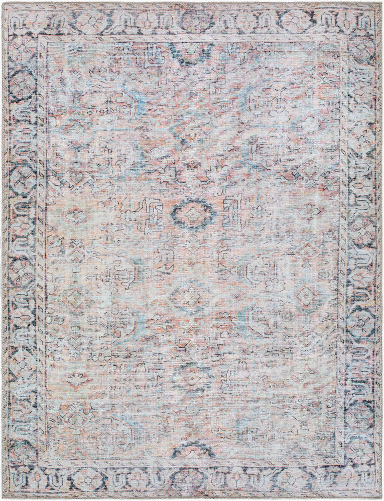 Kemer Machine Woven Rug — Aqua/Charcoal