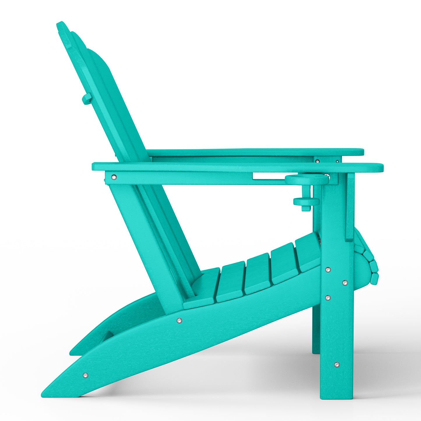 Tahoe All-Weather Outdoor Poly Adirondack Chair with Retractable Cup Holder Turquoise Seahawk Designs Adirondack Chairs
