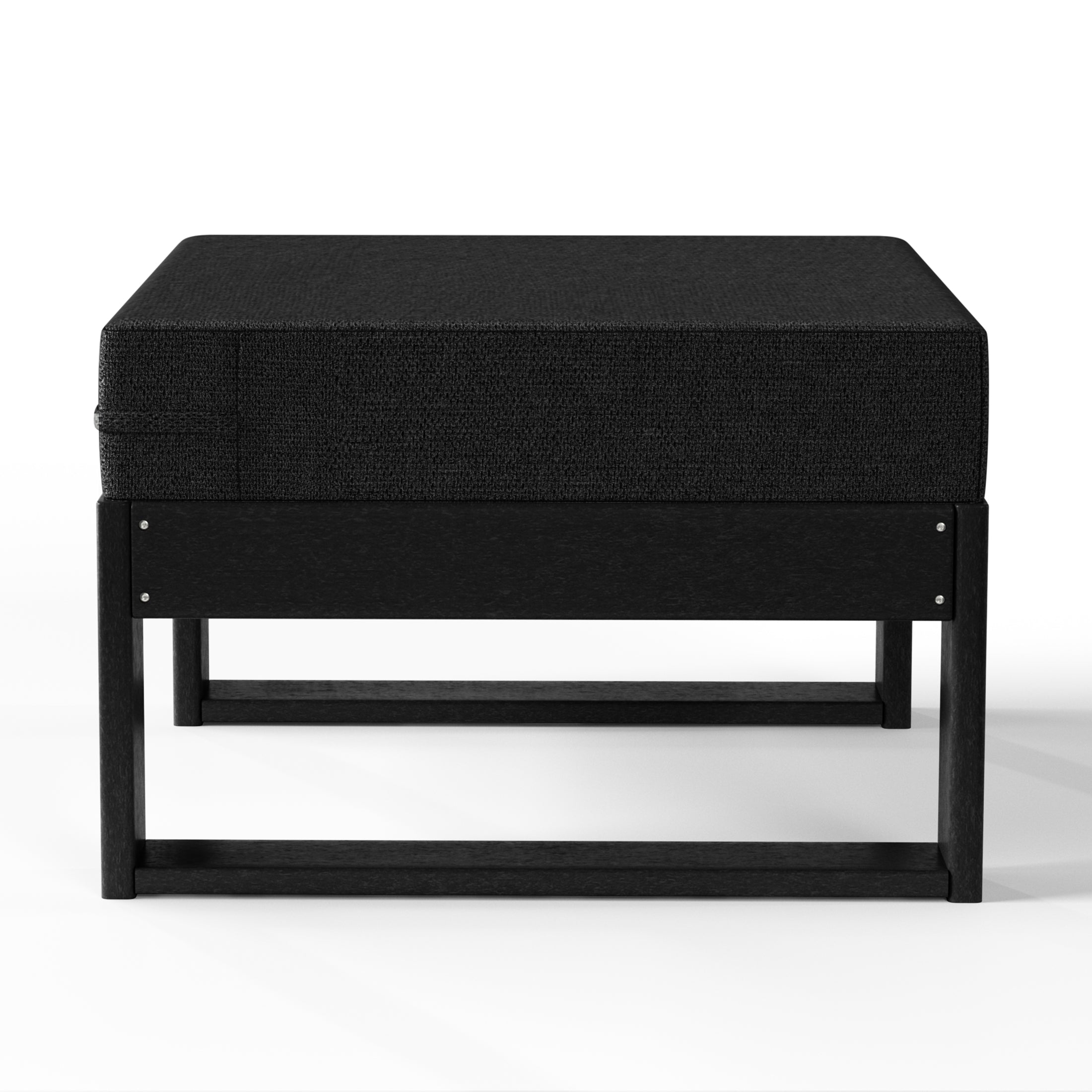 Signature All-Weather Outdoor Modular Patio Deep Seating Ottoman Black Black Seahawk Designs Patio Ottomans
