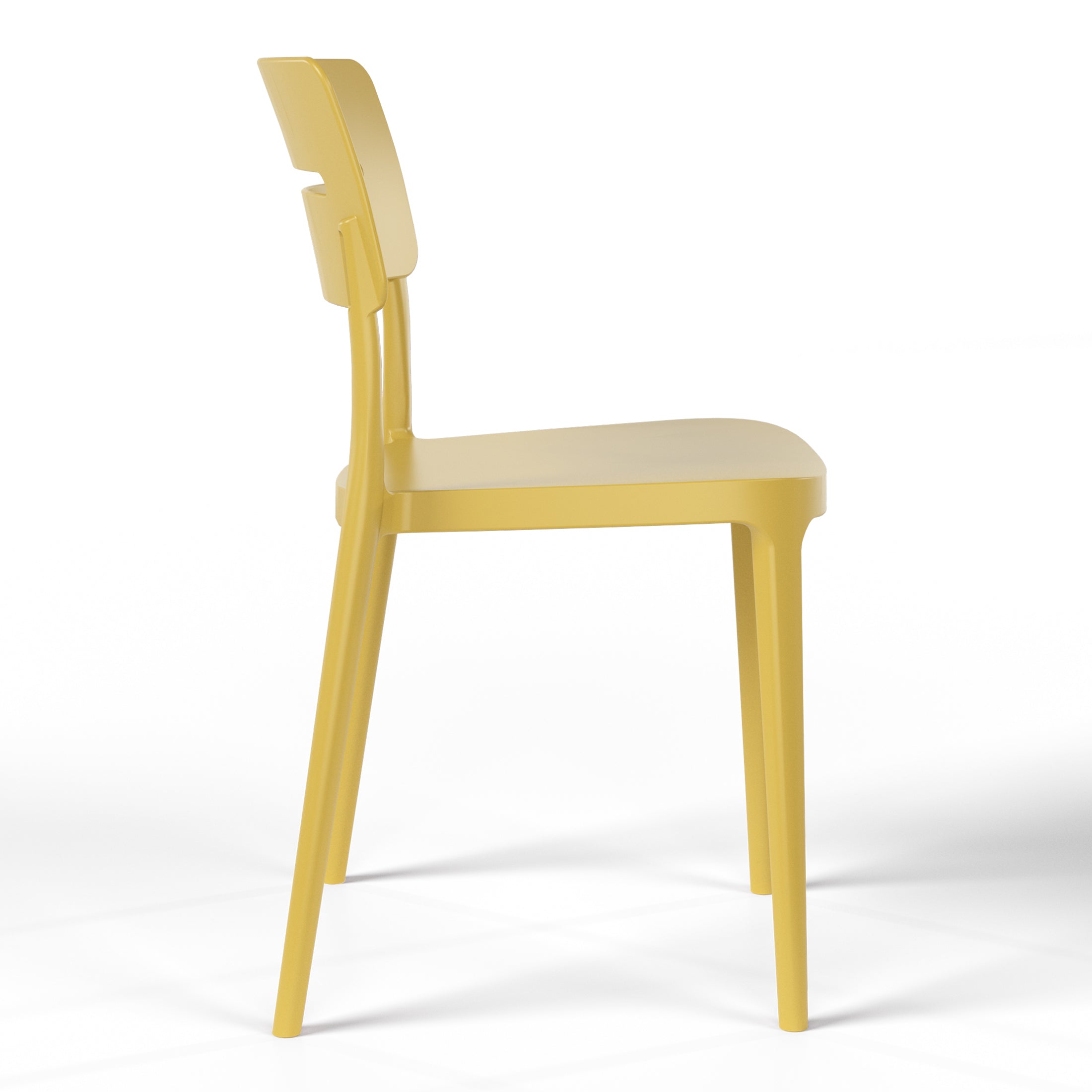 Polyform Stacking Dining Side Chair (Set of 2) Yellow Seahawk Designs Patio Dining Chairs