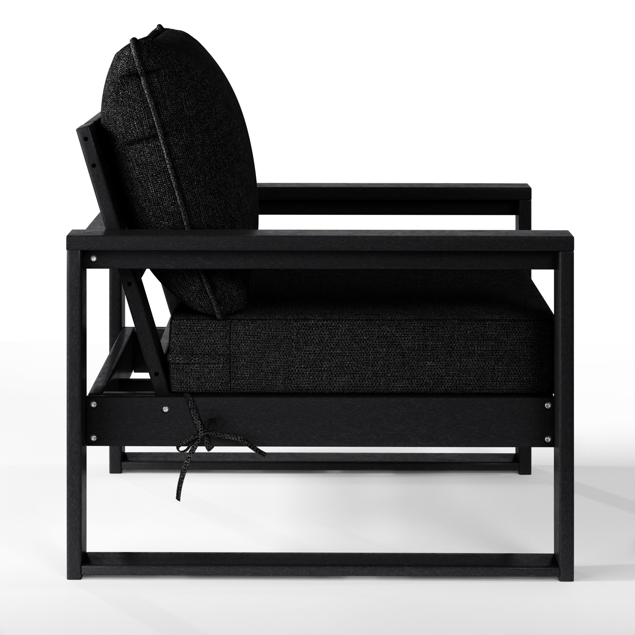 Signature All-Weather Outdoor Modular Patio Deep Seating Club Arm Chair Black Black Seahawk Designs Patio Chairs
