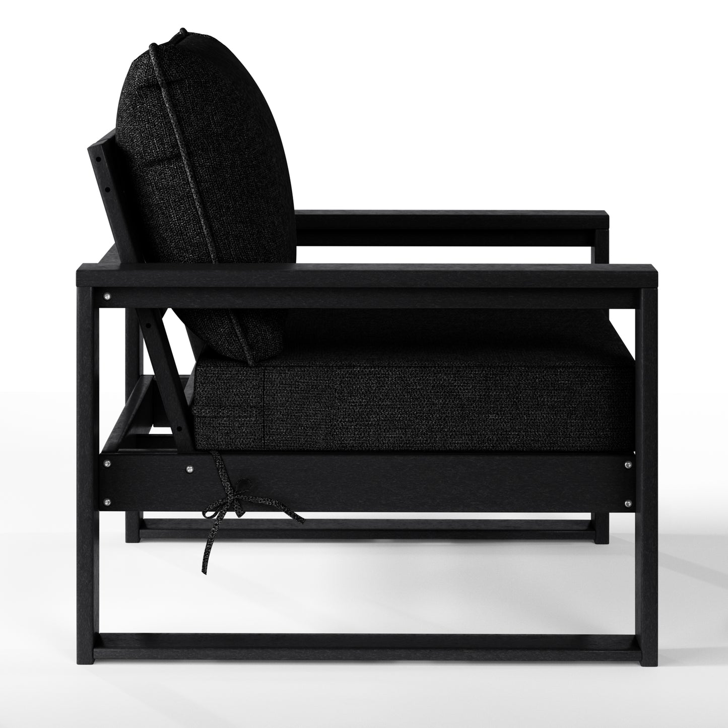 Signature All-Weather Outdoor Modular Patio Deep Seating Club Arm Chair Black Black Seahawk Designs Patio Chairs