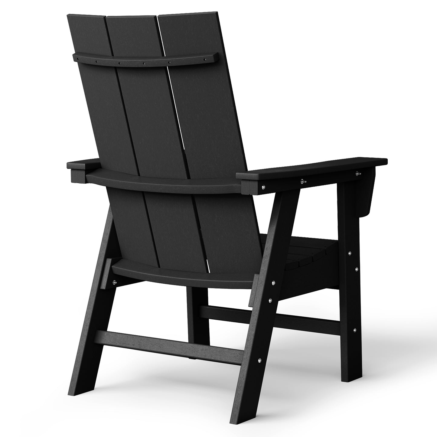 Malibu Modern All-Weather Outdoor Contoured Adirondack Dining Chair Black Seahawk Designs Patio Dining Chairs