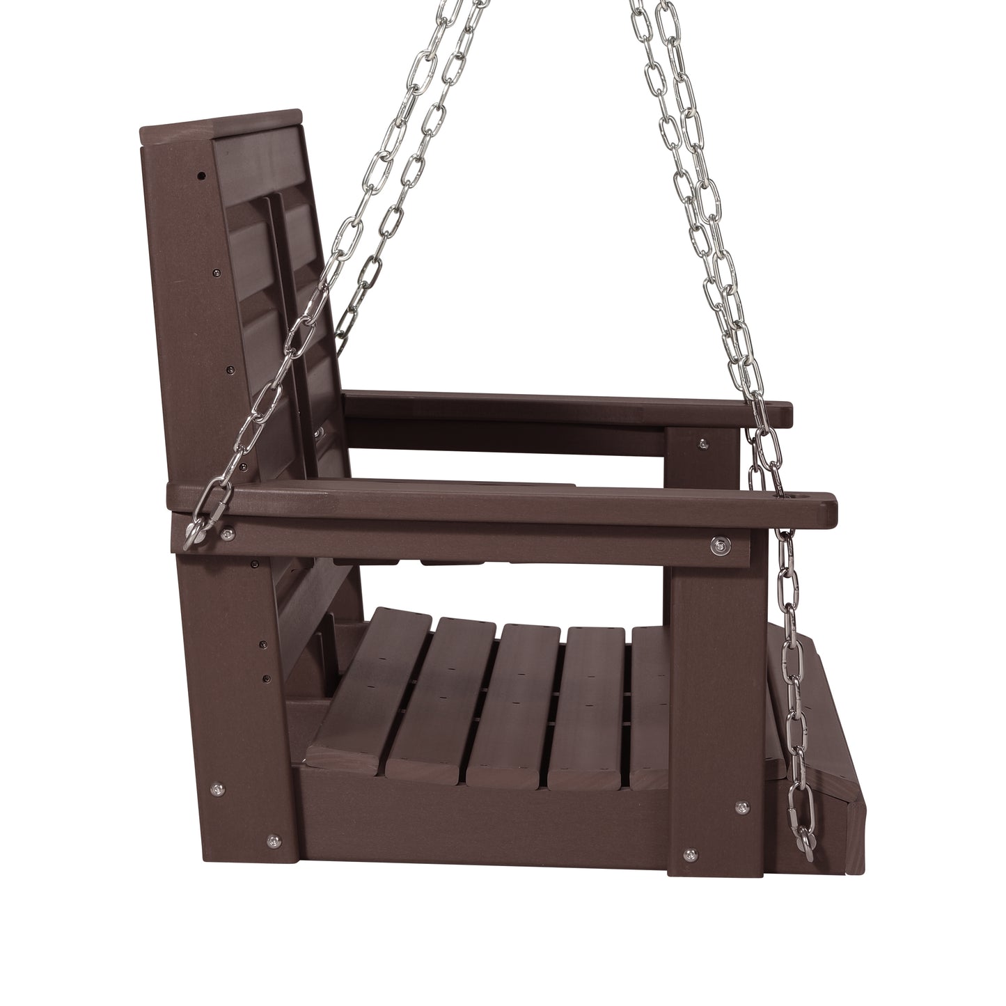 Charleston 54" Porch Swing with Folding Cup Holder Dark Brown Seahawk Designs Porch Swings