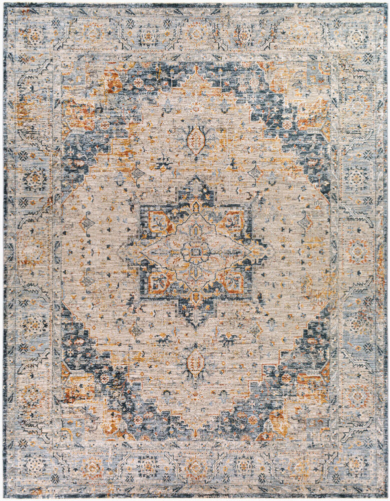 Laila Machine Woven Rug — Charcoal/Cream