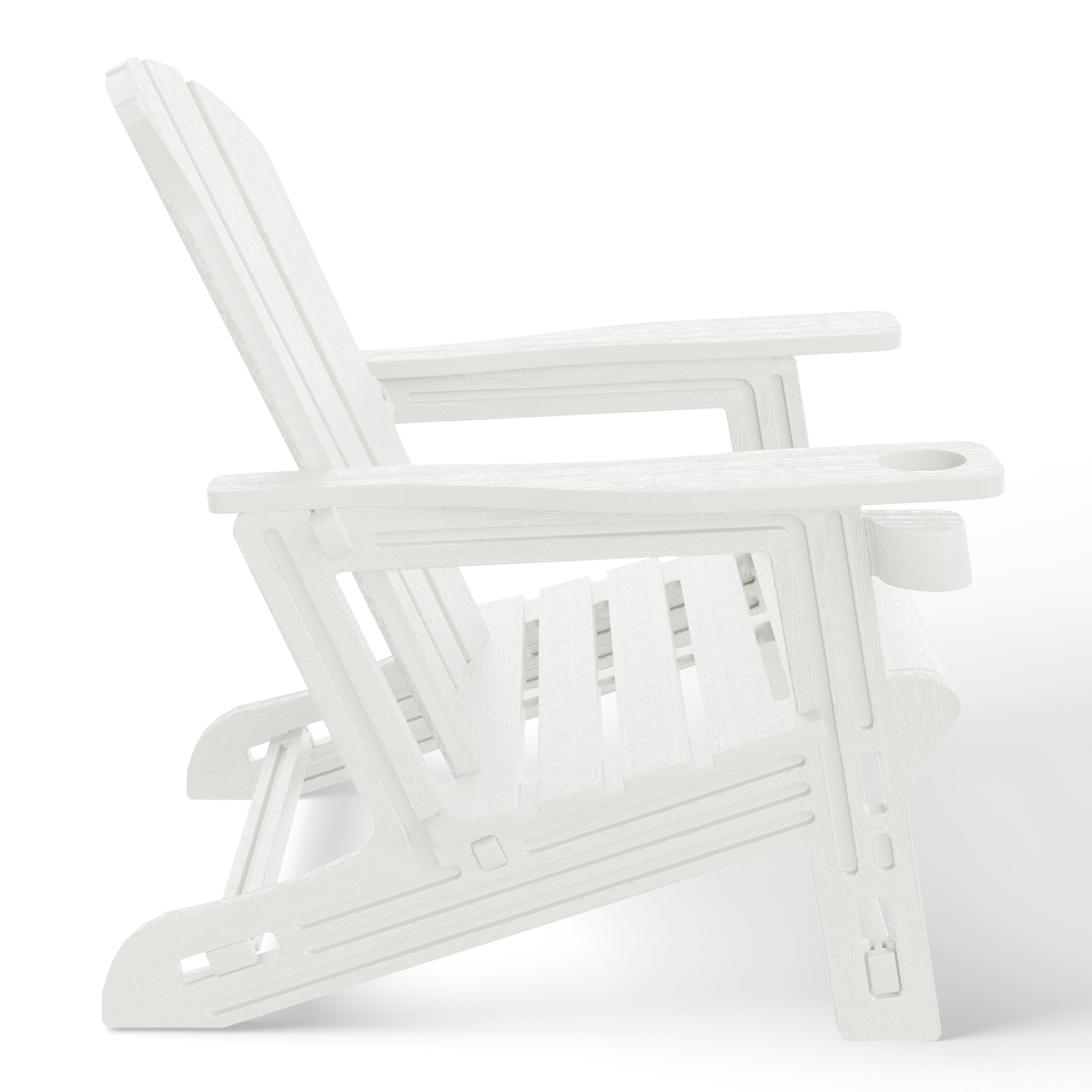 Snap'n Lock Adirondack Chair with Cupholder (No Tools or Hardware) White Seahawk Designs Adirondack Chairs